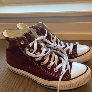 Maroon Converse All Stars High Tops